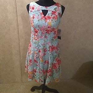 R&K Aqua/Multi-colored women's dress